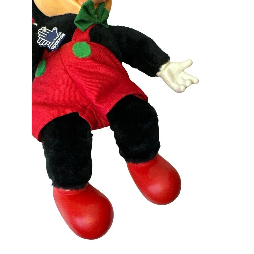 Vintage DISNEY Applause Mickey Mouse Christmas Plush Body Plastic Extremities